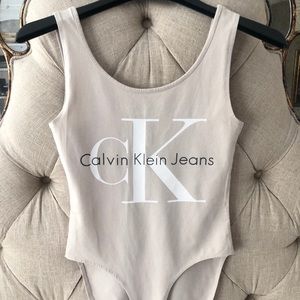 Calvin Klein Logo Front Tank Top Bodysuit